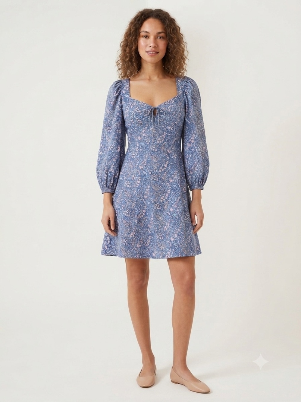J.Crew x Liberty of London Bourton Bloom Sweetheart Long Sleeve Dress Size 14 - Picture 1 of 12